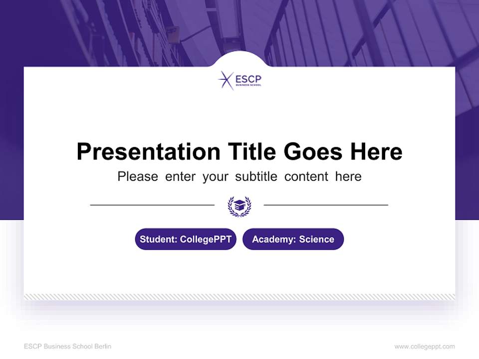 ESCP Business School Berlin National Scholarship Defense PPT Template4:3 ratio PPT effect preview image4