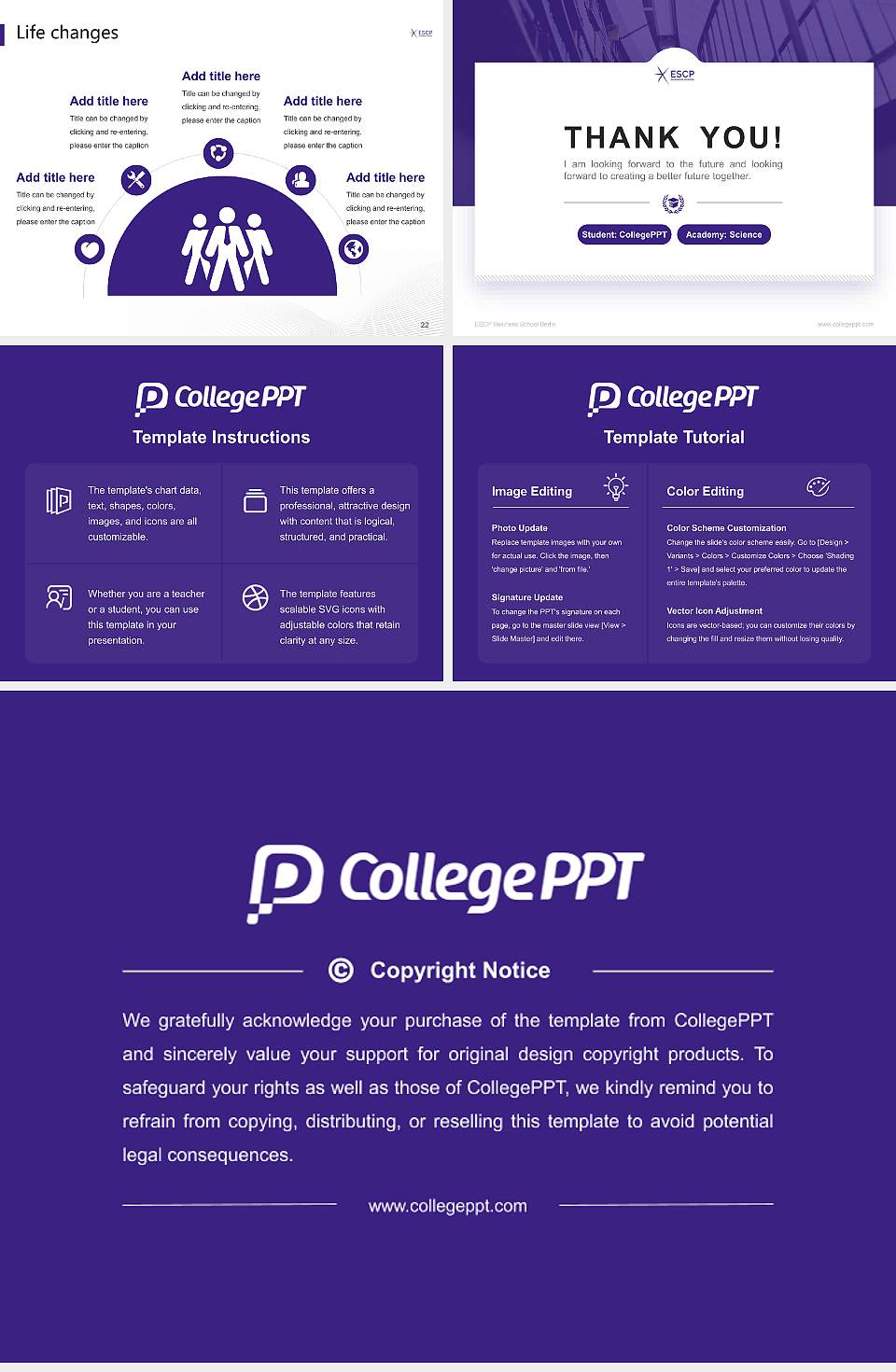 ESCP Business School Berlin National Scholarship Defense PPT Template4:3 ratio PPT effect preview image4