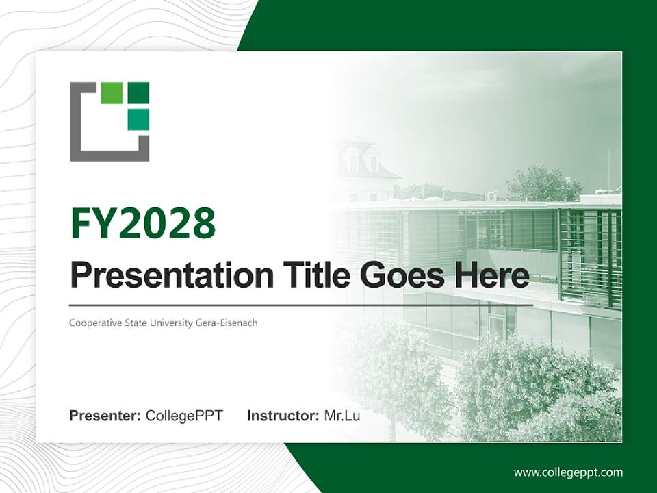 Cooperative State University Gera-Eisenach Academic Presentation/Research Findings Report PPT Template4:3 ratio PPT effect preview image5