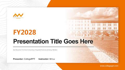East Bavarian Technical University of Applied Sciences Amberg-Weiden Academic Presentation/Research Findings Report PPT Template