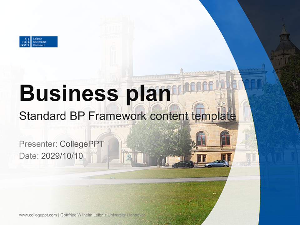 Gottfried Wilhelm Leibniz University Hannover Competition/Entrepreneurship Contest PPT Template4:3 ratio PPT effect preview image9