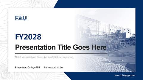 Friedrich Alexander University Erlangen-Nuremberg – Nuremberg campus Academic Presentation/Research Findings Report PPT Template