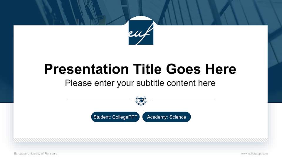 European University of Flensburg National Scholarship Defense PPT Template16:9 ratio PPT effect preview image