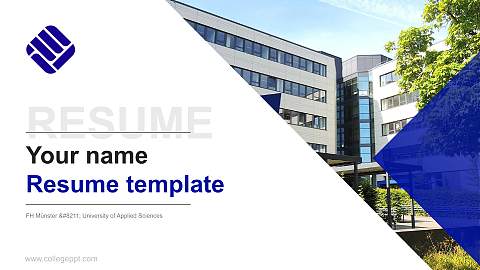 FH Münster – University of Applied Sciences Resume PPT Template