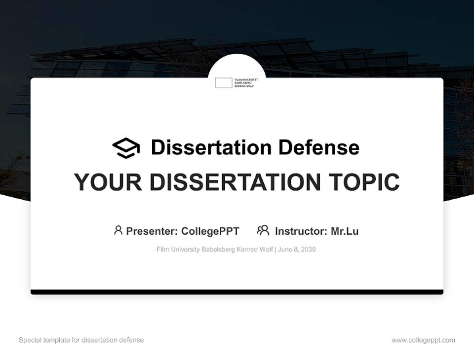 Film University Babelsberg Konrad Wolf Graduation Thesis Defense PPT Template4:3 ratio PPT effect preview image7