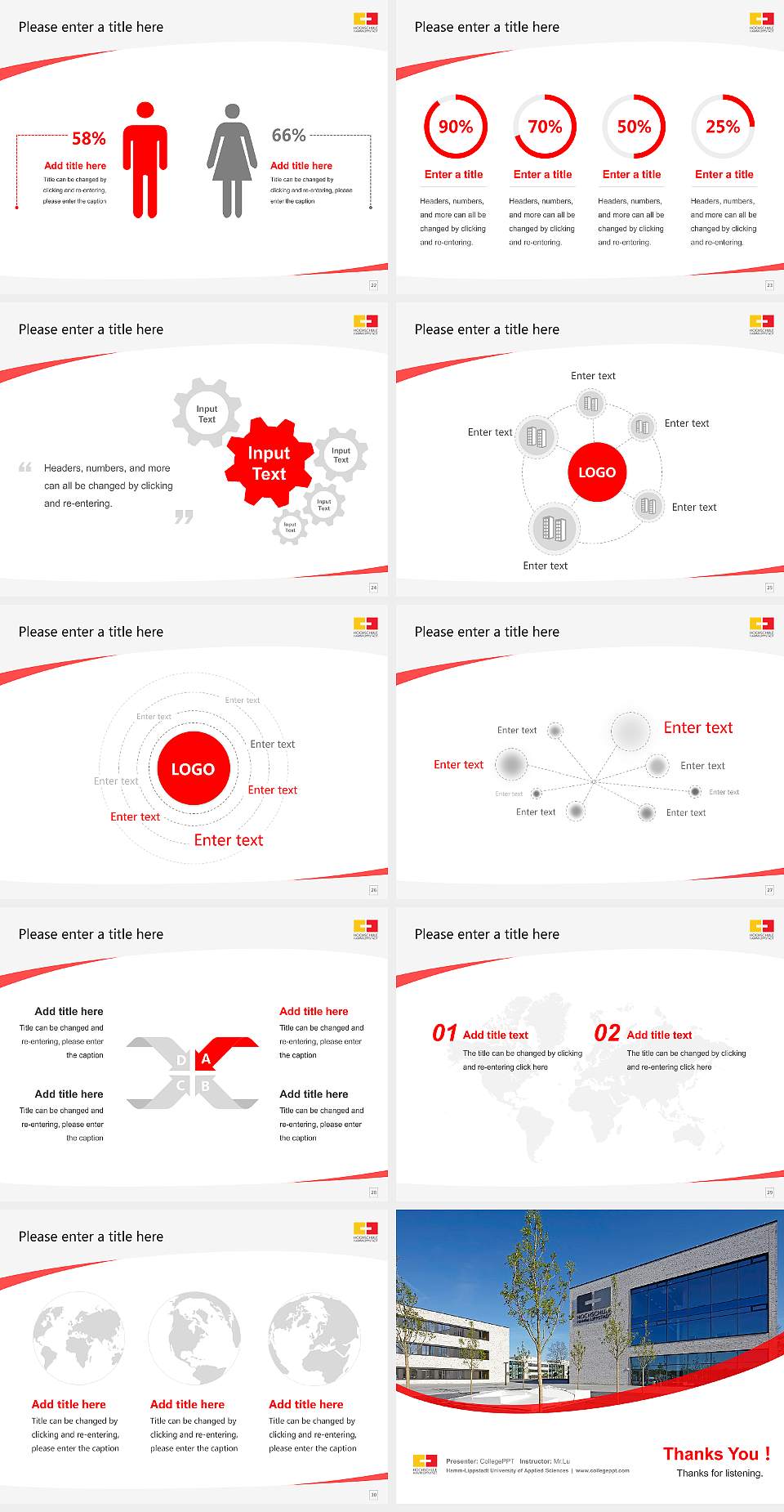 Hamm-Lippstadt University of Applied Sciences Course/Courseware Creation PPT Template4:3 ratio PPT effect preview image4