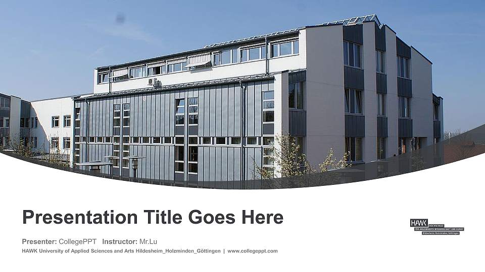 HAWK University of Applied Sciences and Arts Hildesheim_Holzminden_Göttingen Course/Courseware Creation PPT Template16:9 ratio PPT effect preview image