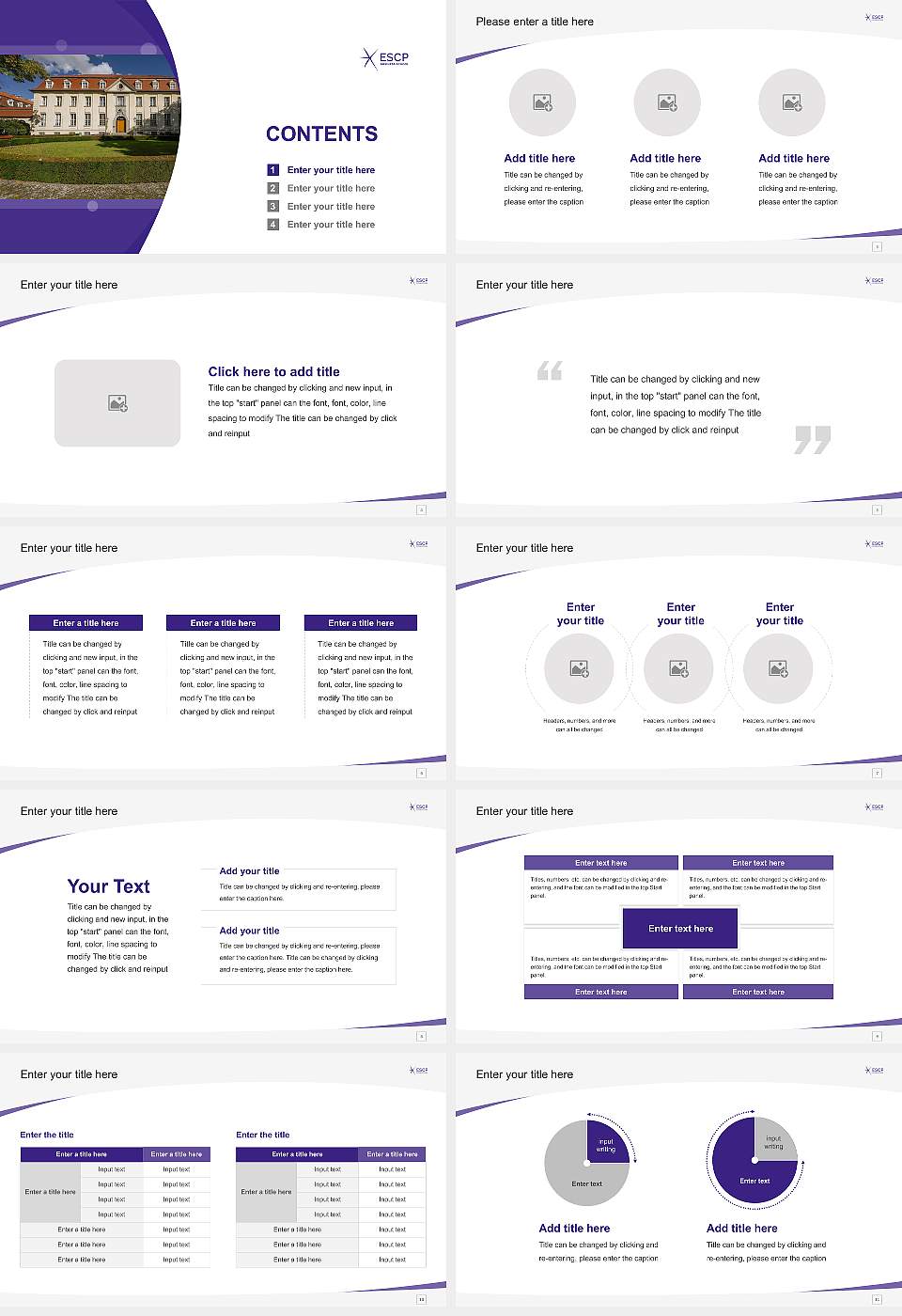 ESCP Business School Berlin Course/Courseware Creation PPT Template16:9 ratio PPT effect preview image2