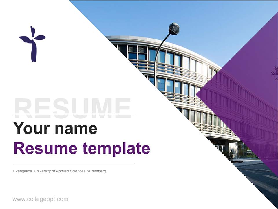 Evangelical University of Applied Sciences Nuremberg Resume PPT Template4:3 ratio PPT effect preview image5