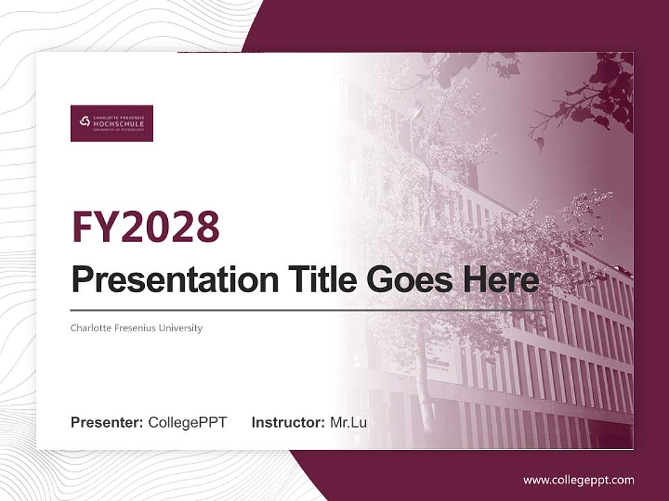 Charlotte Fresenius University Academic Presentation/Research Findings Report PPT Template4:3 ratio PPT effect preview image5