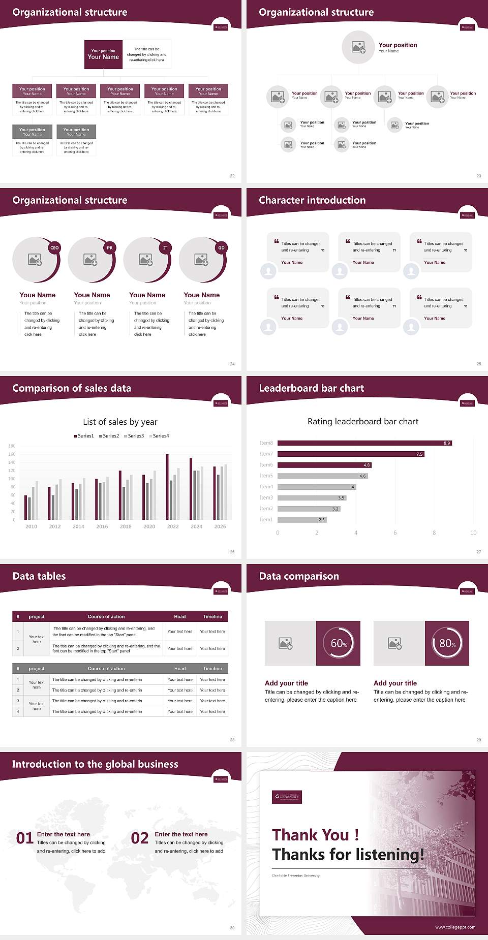 Charlotte Fresenius University Academic Presentation/Research Findings Report PPT Template4:3 ratio PPT effect preview image4