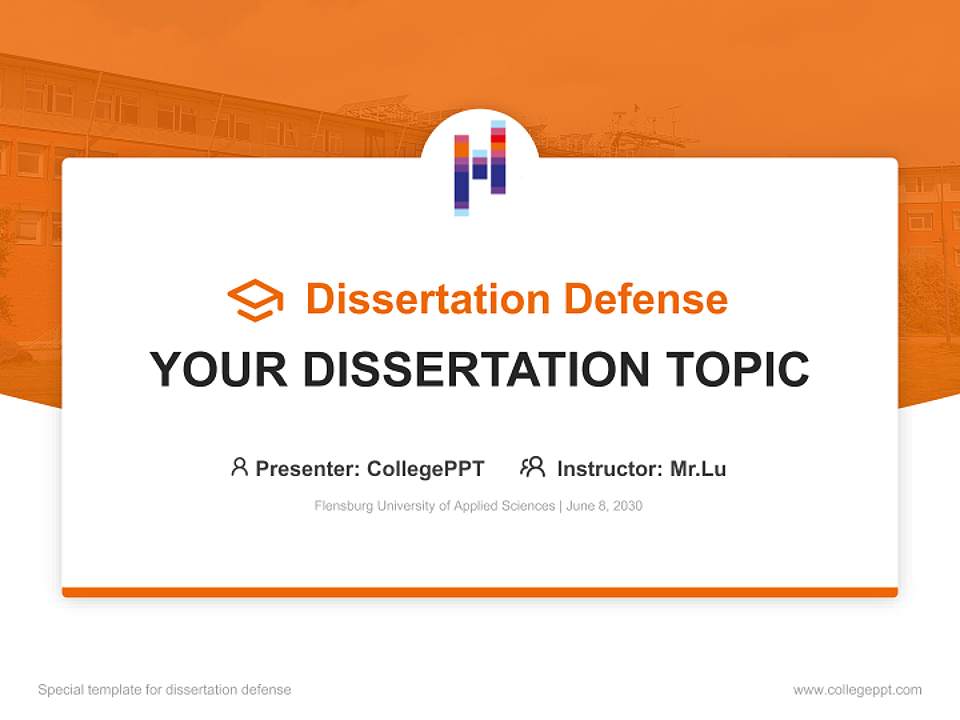 Flensburg University of Applied Sciences Graduation Thesis Defense PPT Template4:3 ratio PPT effect preview image7