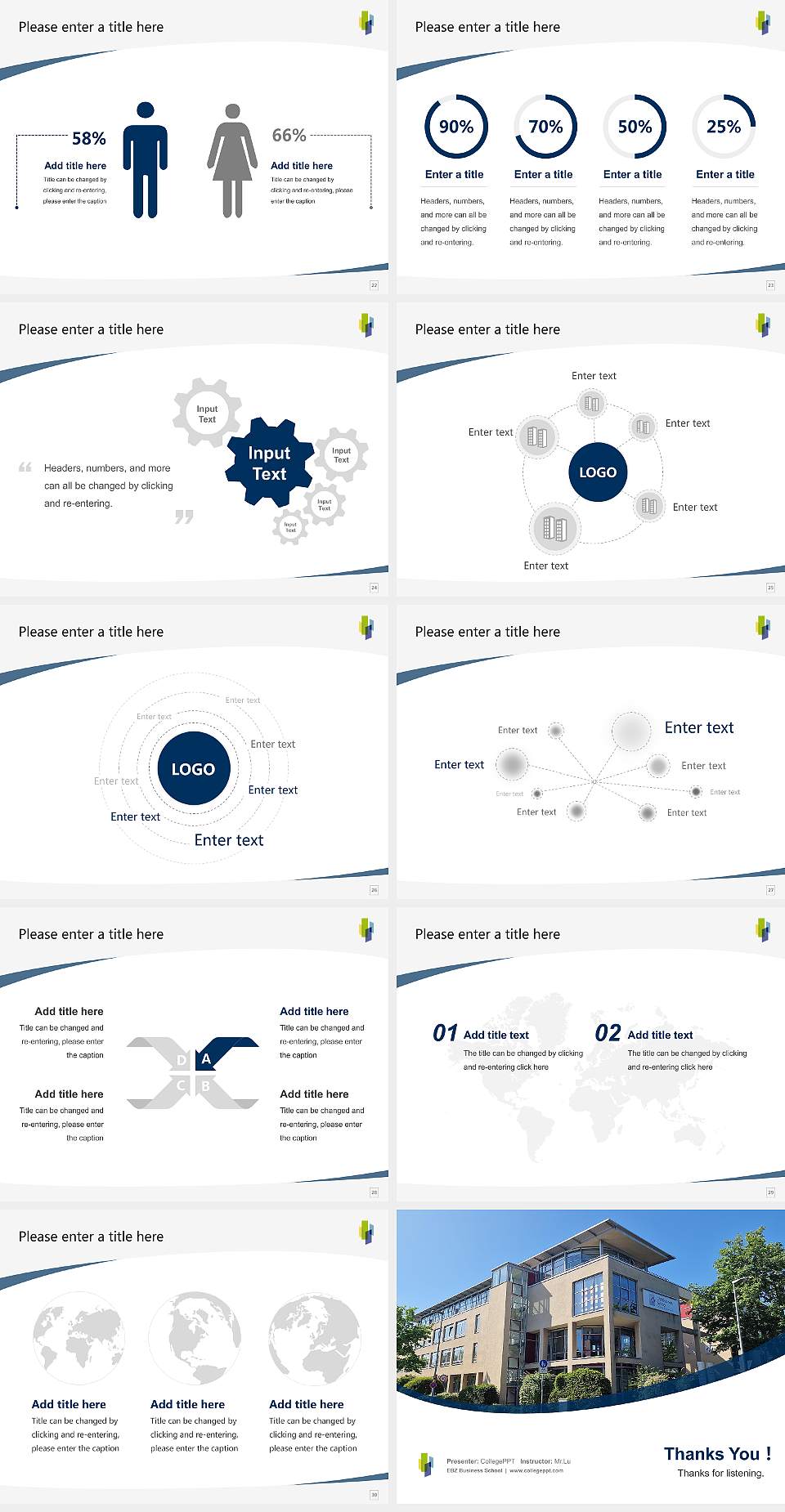 EBZ Business School Course/Courseware Creation PPT Template4:3 ratio PPT effect preview image4