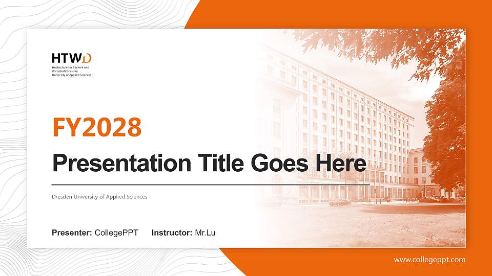 Dresden University of Applied Sciences Academic Presentation/Research Findings Report PPT Template16:9 ratio PPT effect preview image