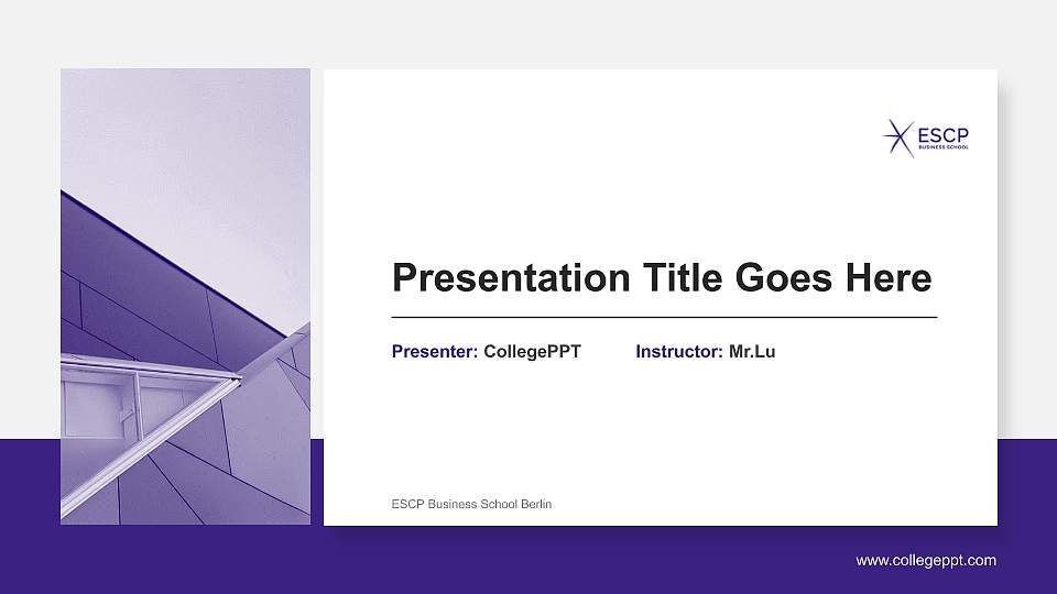 ESCP Business School Berlin General PPT Template16:9 ratio PPT effect preview image