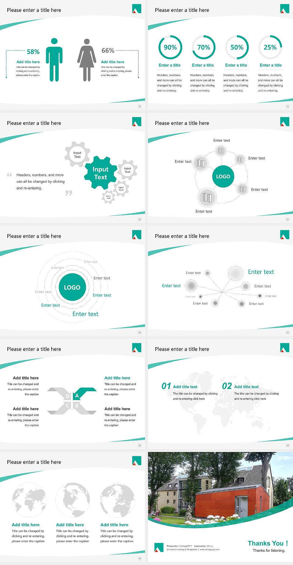 Church University of Wuppertal Course/Courseware Creation PPT Template4:3 ratio PPT effect preview image4