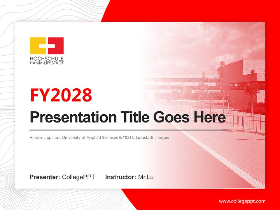 Hamm-Lippstadt University of Applied Sciences – Lippstadt campus Academic Presentation/Research Findings Report PPT Template4:3 ratio PPT effect preview image5
