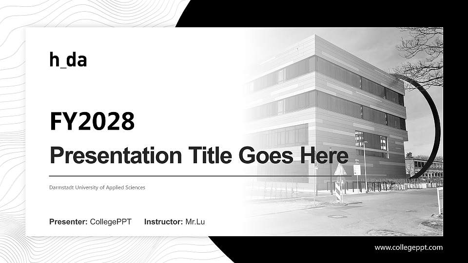 Darmstadt University of Applied Sciences Academic Presentation/Research Findings Report PPT Template16:9 ratio PPT effect preview image