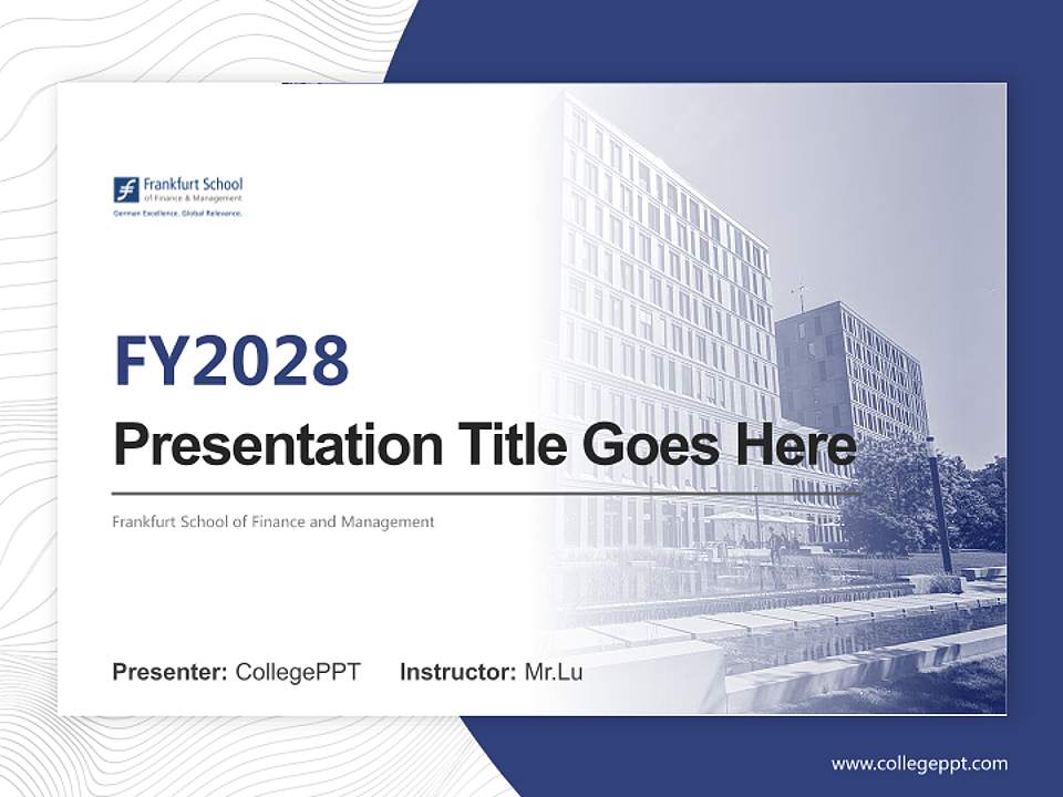Frankfurt School of Finance and Management Academic Presentation/Research Findings Report PPT Template4:3 ratio PPT effect preview image5