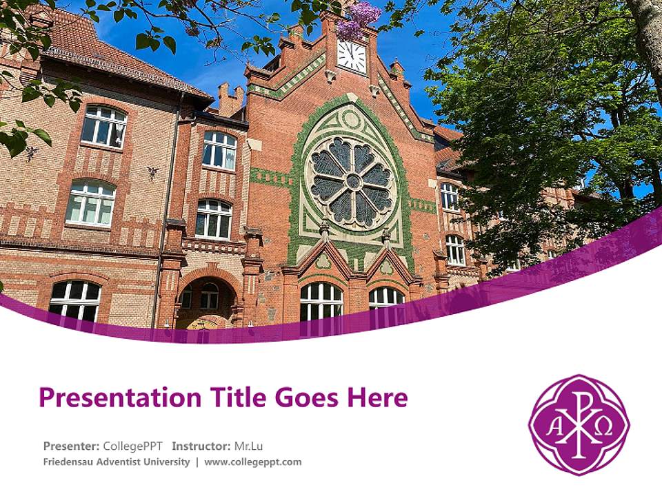 Friedensau Adventist University Course/Courseware Creation PPT Template4:3 ratio PPT effect preview image5