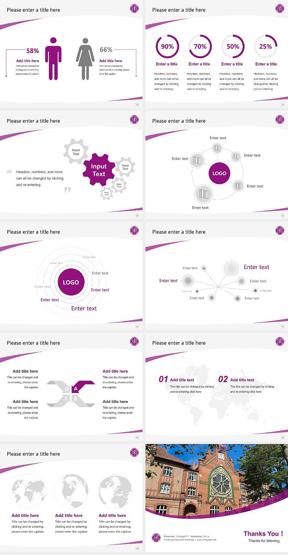 Friedensau Adventist University Course/Courseware Creation PPT Template4:3 ratio PPT effect preview image4