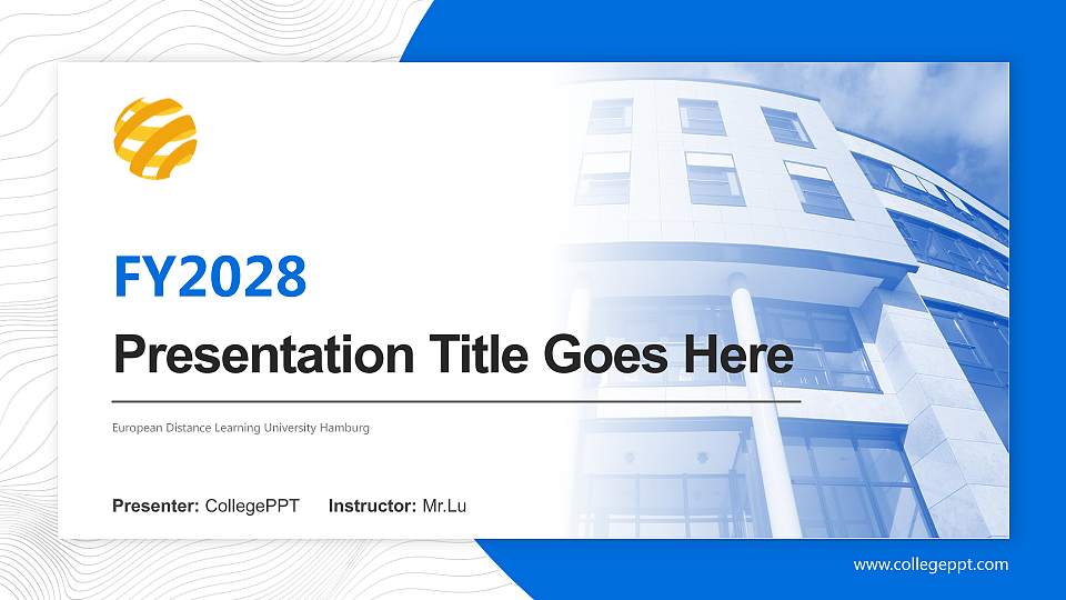 European Distance Learning University Hamburg Academic Presentation/Research Findings Report PPT Template16:9 ratio PPT effect preview image