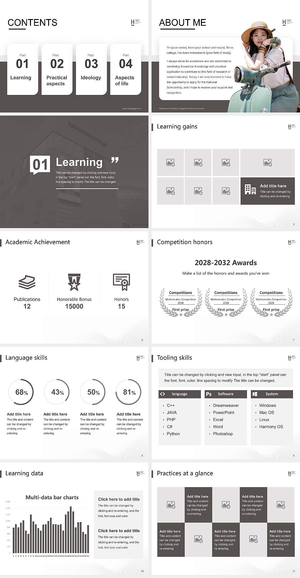Hannover University of Applied Sciences and Arts National Scholarship Defense PPT Template4:3 ratio PPT effect preview image2