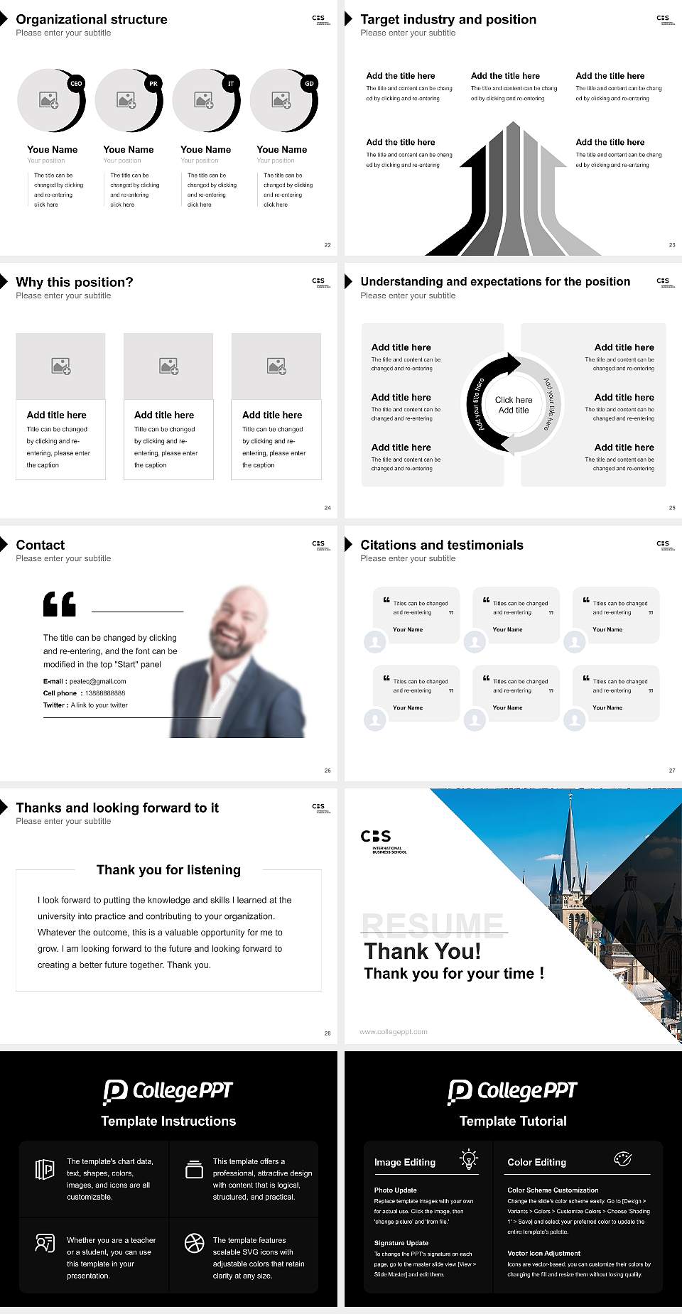 CBS International Business School – Aachen campus Resume PPT Template4:3 ratio PPT effect preview image4