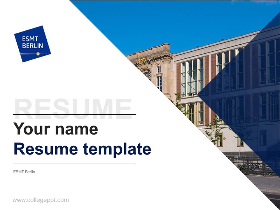 ESMT Berlin Resume PPT Template4:3 ratio PPT effect preview image5