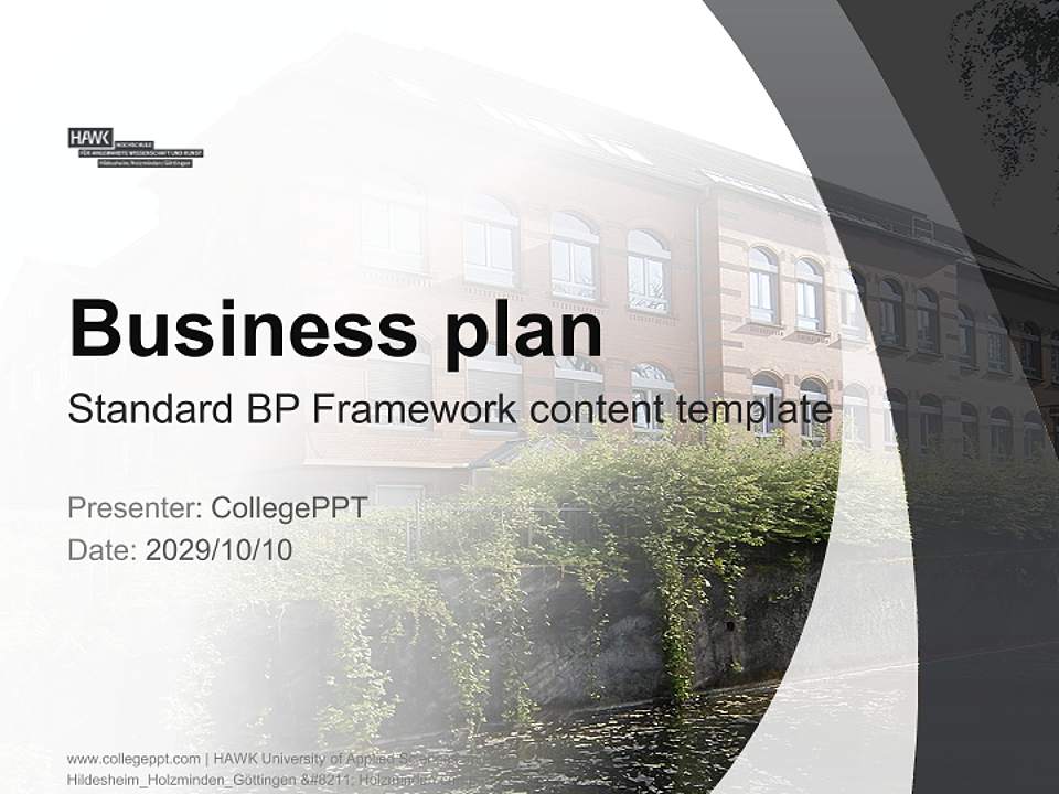 HAWK University of Applied Sciences and Arts Hildesheim_Holzminden_Göttingen – Holzminden campus Competition/Entrepreneurship Contest PPT Template4:3 ratio PPT effect preview image9
