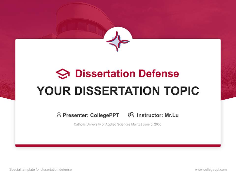 Catholic University of Applied Sciences Mainz Graduation Thesis Defense PPT Template4:3 ratio PPT effect preview image7