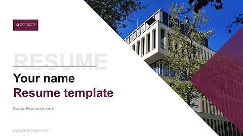 Charlotte Fresenius University Resume PPT Template