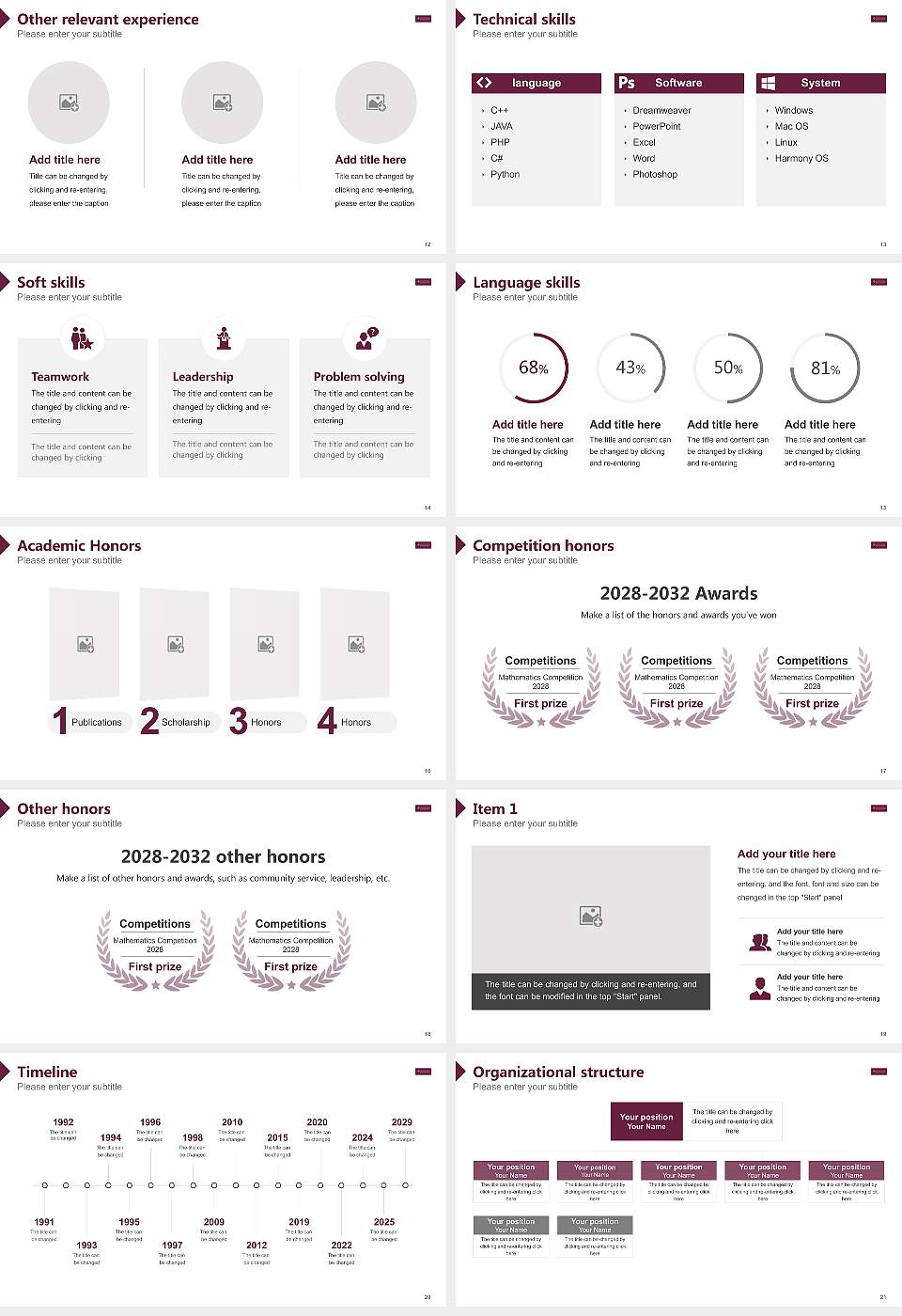 Charlotte Fresenius University Resume PPT Template16:9 ratio PPT effect preview image3