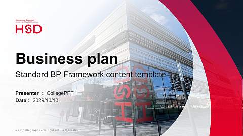 Hochschule Düsseldorf Competition/Entrepreneurship Contest PPT Template