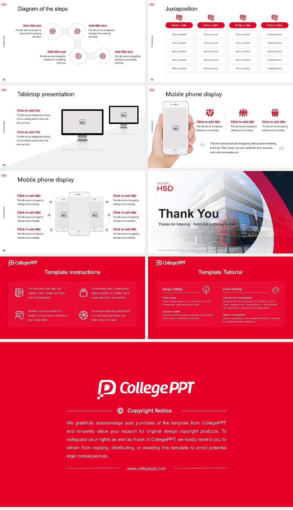 Hochschule Düsseldorf Competition/Entrepreneurship Contest PPT Template16:9 ratio PPT effect preview image9