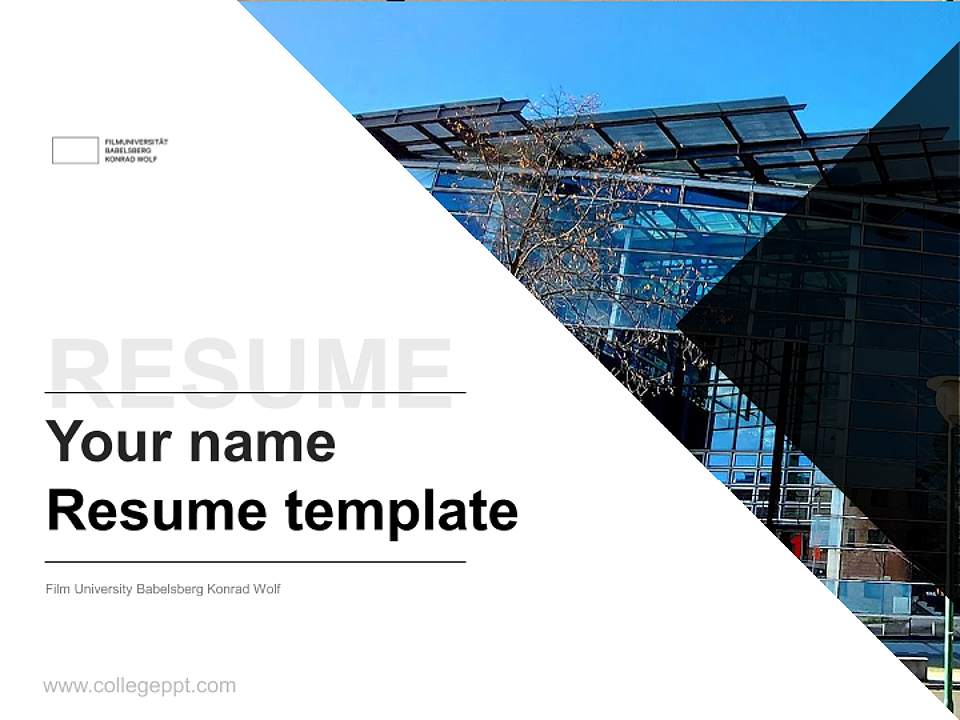 Film University Babelsberg Konrad Wolf Resume PPT Template4:3 ratio PPT effect preview image5