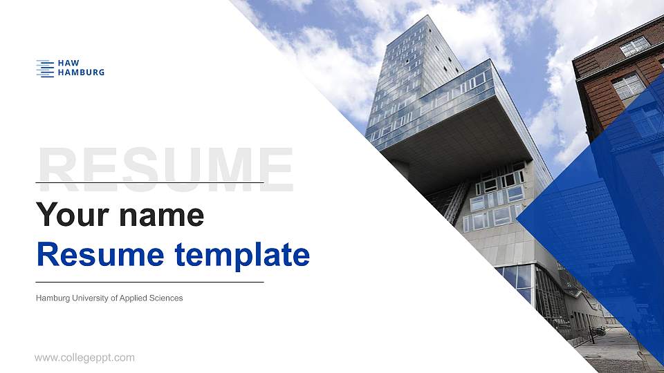 Hamburg University of Applied Sciences Resume PPT Template16:9 ratio PPT effect preview image