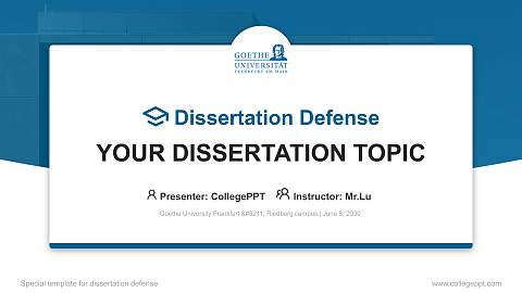 Goethe University Frankfurt – Riedberg campus Graduation Thesis Defense PPT Template