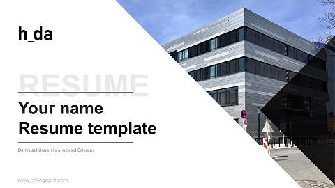 Darmstadt University of Applied Sciences Resume PPT Template
