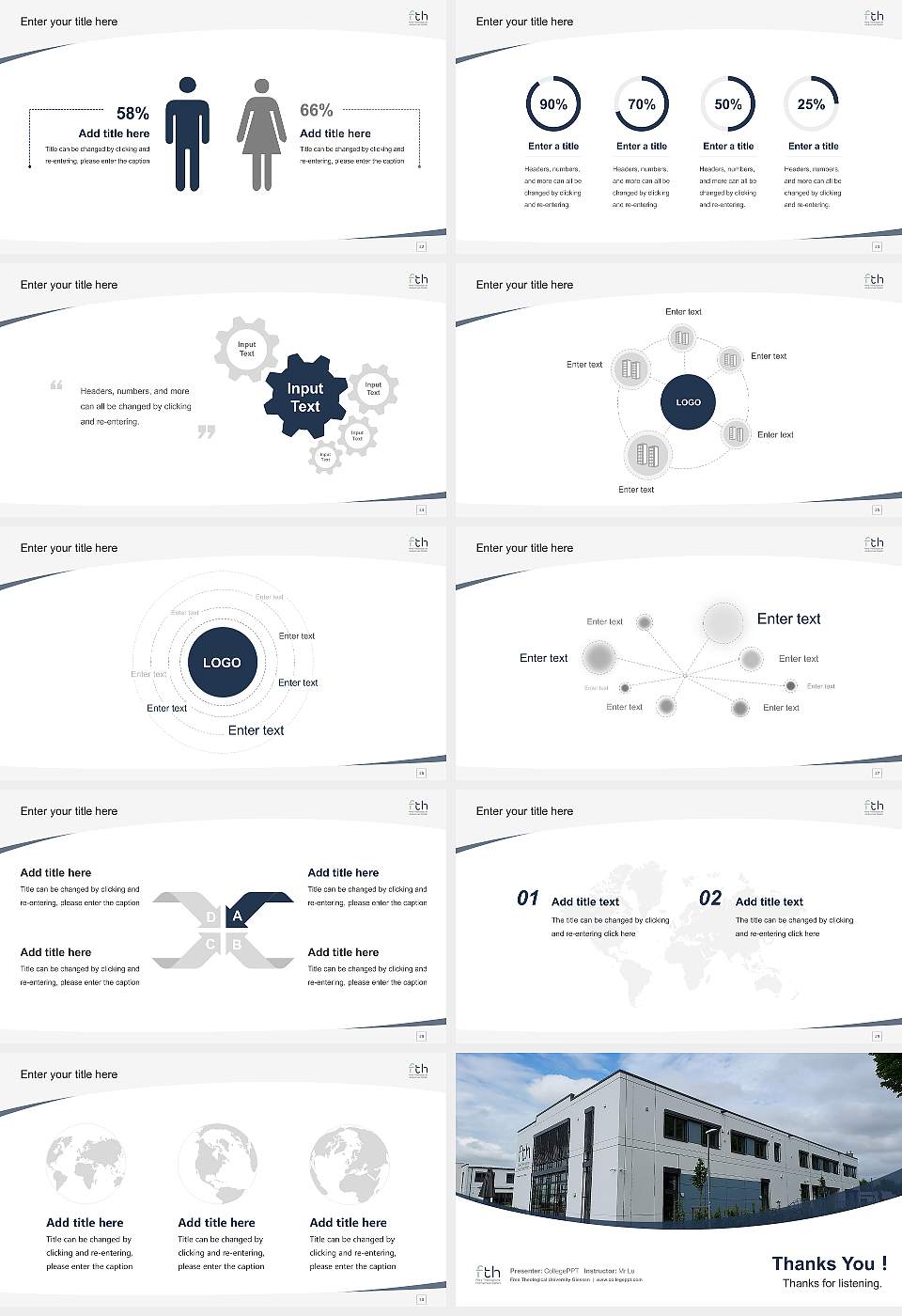 Free Theological University Giessen Course/Courseware Creation PPT Template16:9 ratio PPT effect preview image4