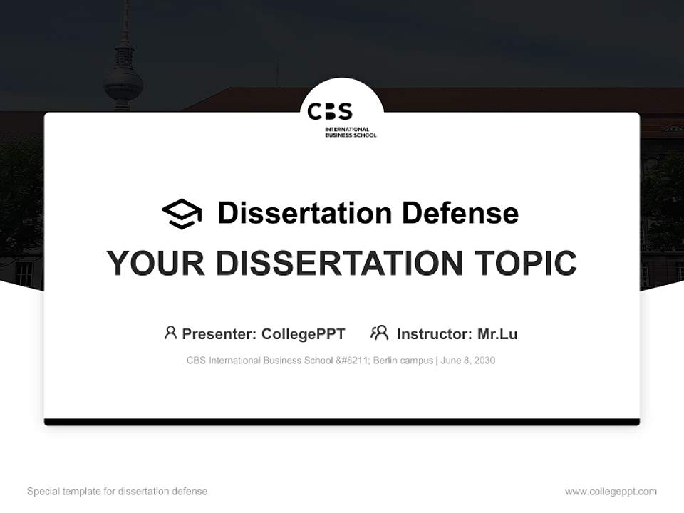 CBS International Business School – Berlin campus Graduation Thesis Defense PPT Template4:3 ratio PPT effect preview image7