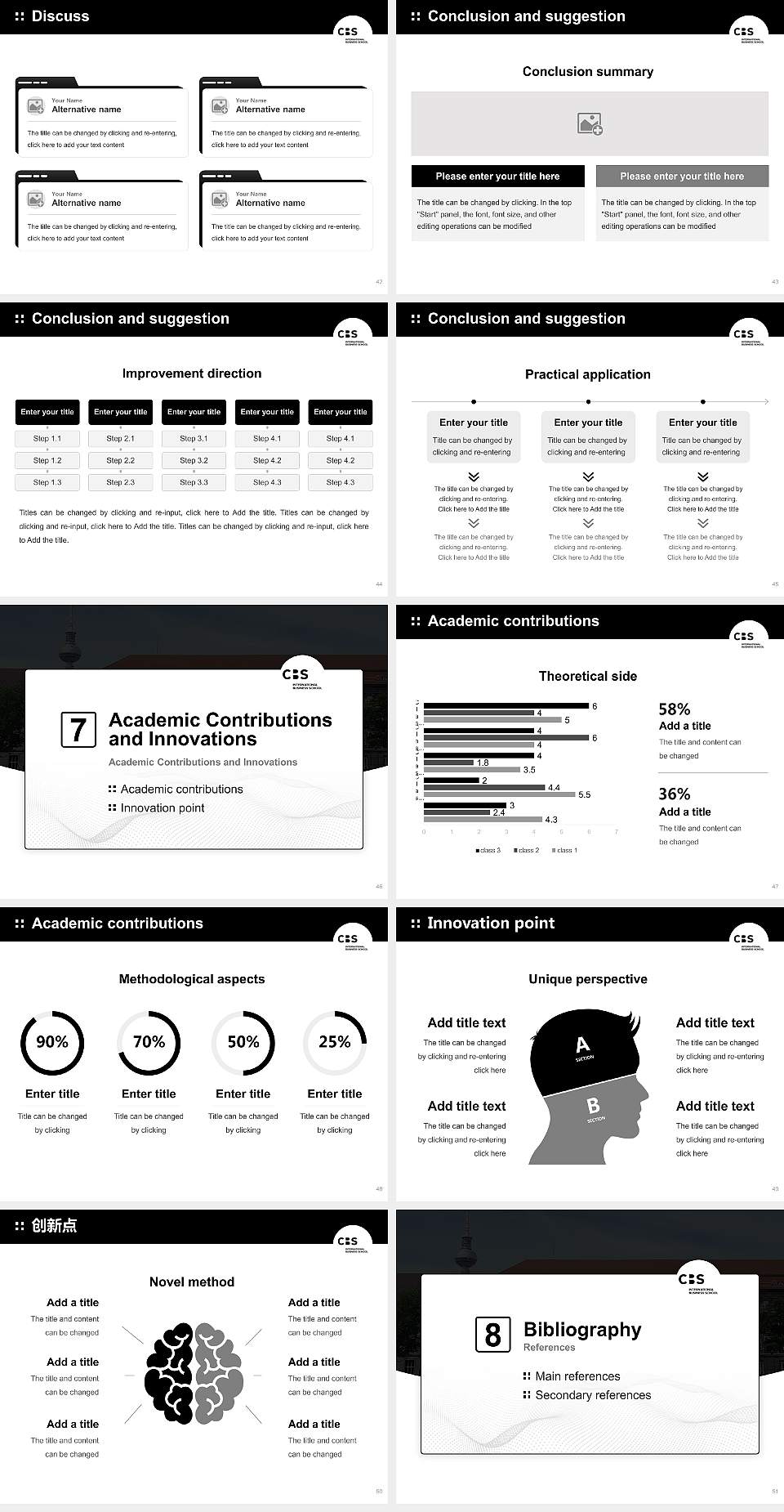 CBS International Business School – Berlin campus Graduation Thesis Defense PPT Template4:3 ratio PPT effect preview image6