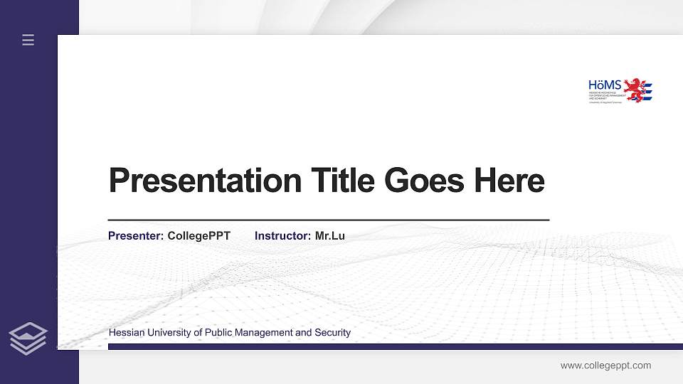Hessian University of Public Management and Security Thesis Proposal/Graduation Defense PPT Template16:9 ratio PPT effect preview image