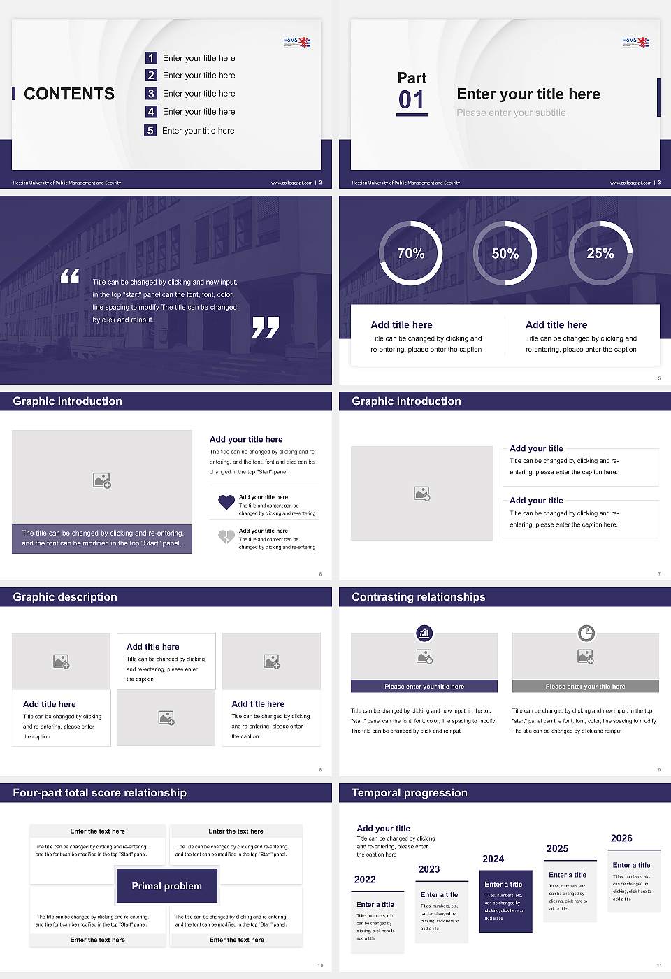 Hessian University of Public Management and Security Thesis Proposal/Graduation Defense PPT Template16:9 ratio PPT effect preview image2