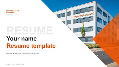 Dortmund University of Applied Sciences and Arts Resume PPT Template