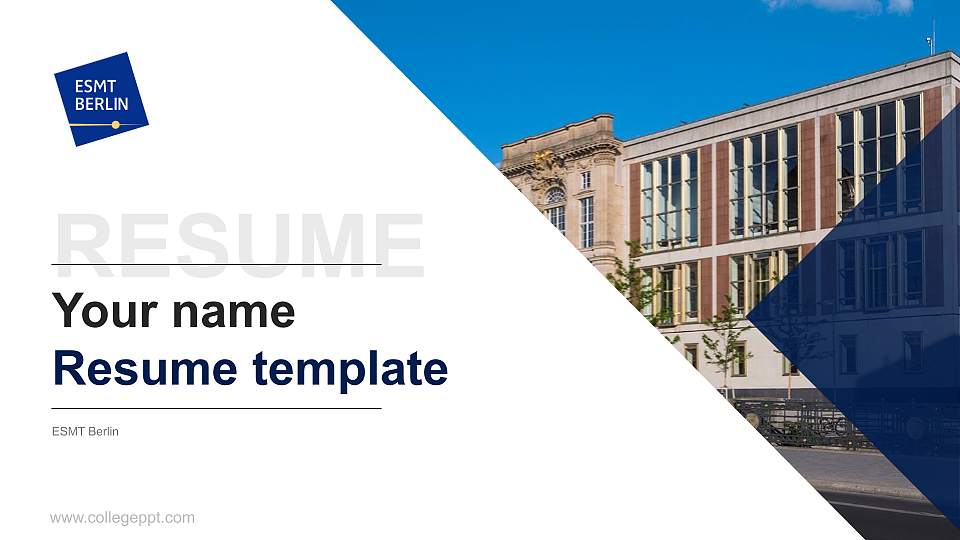 ESMT Berlin Resume PPT Template16:9 ratio PPT effect preview image