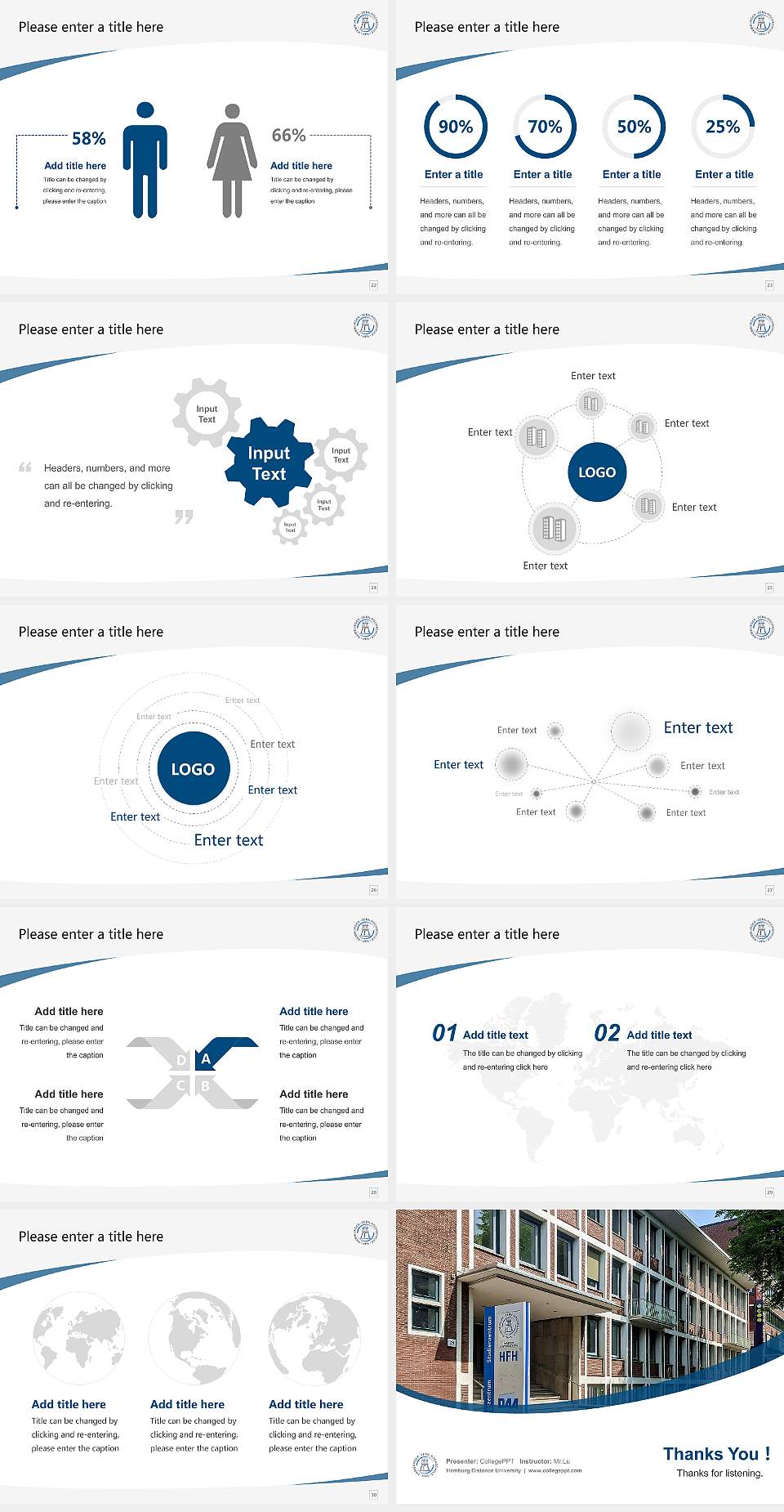 Hamburg Distance University Course/Courseware Creation PPT Template4:3 ratio PPT effect preview image4