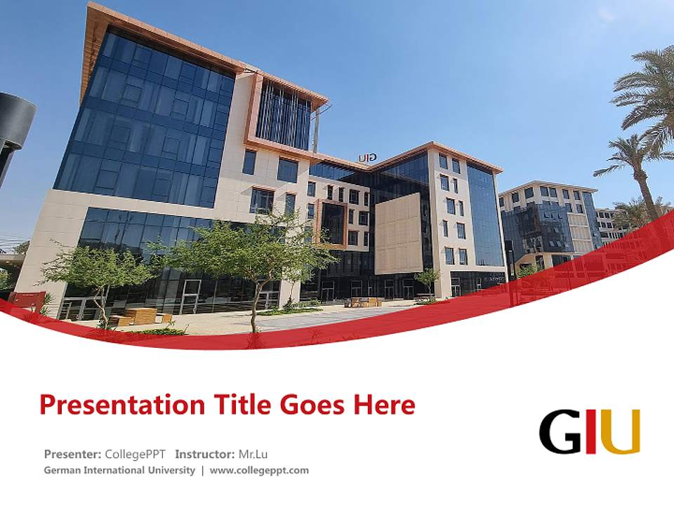 German International University Course/Courseware Creation PPT Template4:3 ratio PPT effect preview image5