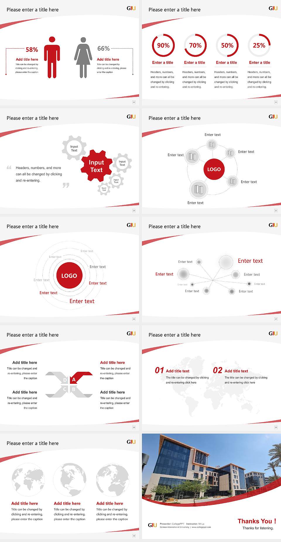 German International University Course/Courseware Creation PPT Template4:3 ratio PPT effect preview image4