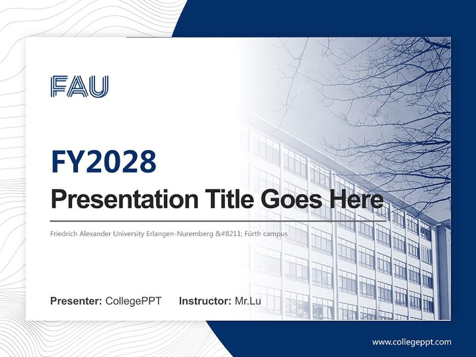 Friedrich Alexander University Erlangen-Nuremberg – Fürth campus Academic Presentation/Research Findings Report PPT Template4:3 ratio PPT effect preview image5